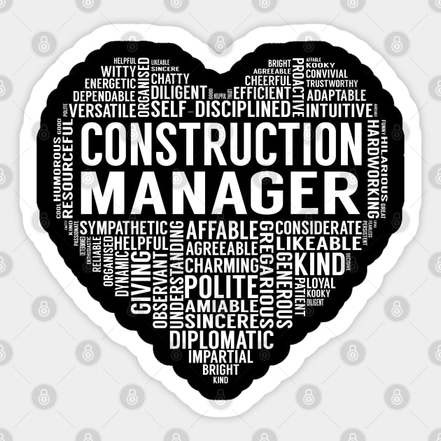 Construction Manager Heart Sticker by LotusTee